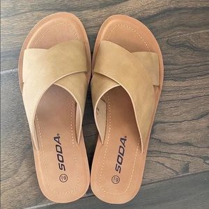 Brand new soda brand sandals.